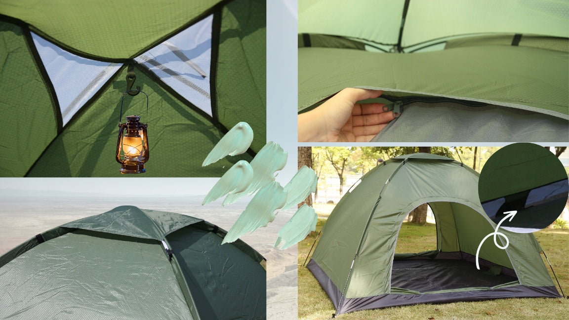 TENT 4 PERSON CAMPING WATERPROOF HIGH QUICK INSTALLATION WITH MOSQUITO NET EAN (GTIN) 5903738822799