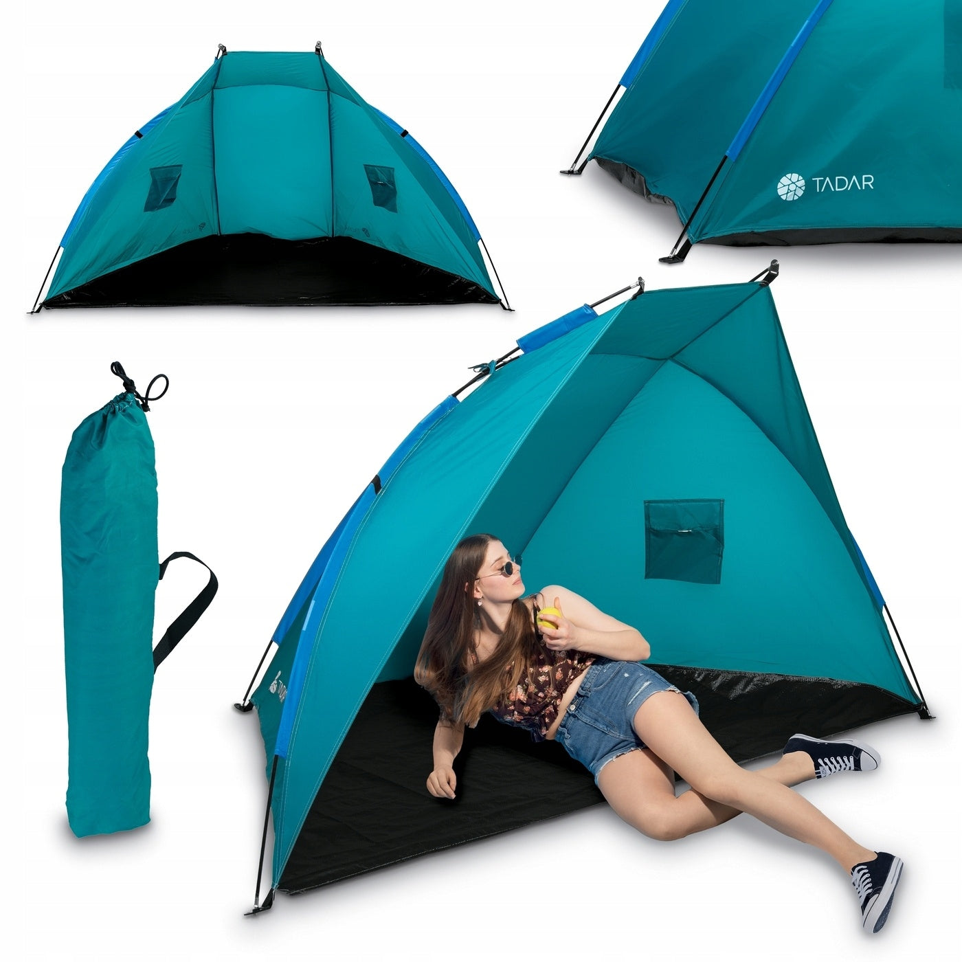 TENT BEACH Semi-tent for Beach PROTECTIVE VENTILATION Tadar 220x115x115 cm