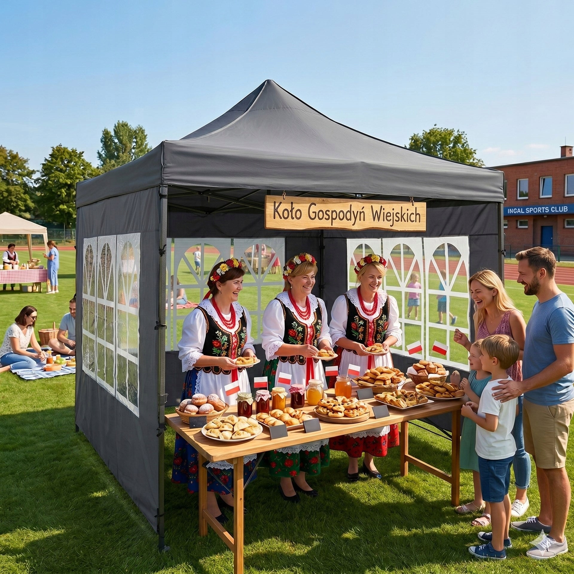 TENT COMMERCIAL PAVILION EXPRESS GARDEN PARTY 3x3 CATERING WINDOWS Packaging status original
