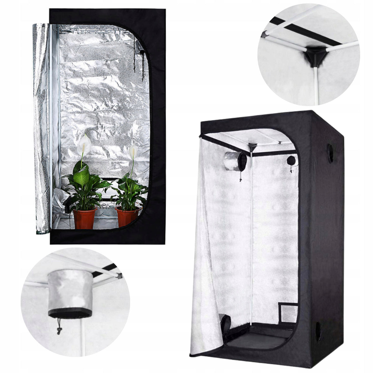 TENT FOR GROWING PLANTS GROWBOX SOLID 160x80x80 CM