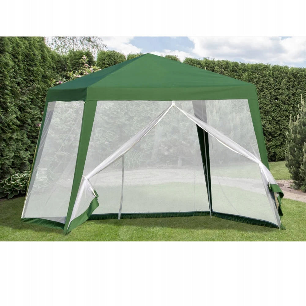 TENT GARDEN PAVILION 3x3m GAZEBO 4 WALLS MOSQUITO NET FOR CASTLE GREEN Number of side walls 4 walls