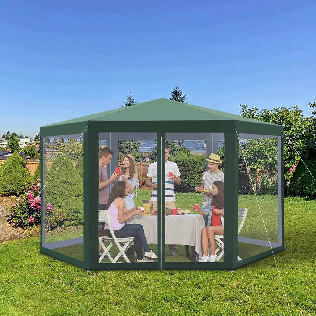 TENT Garden PAVILION GAZEBO with MOSQUITO NET LARGE HEXAGON 4x4m Manufacturer Holla Garden