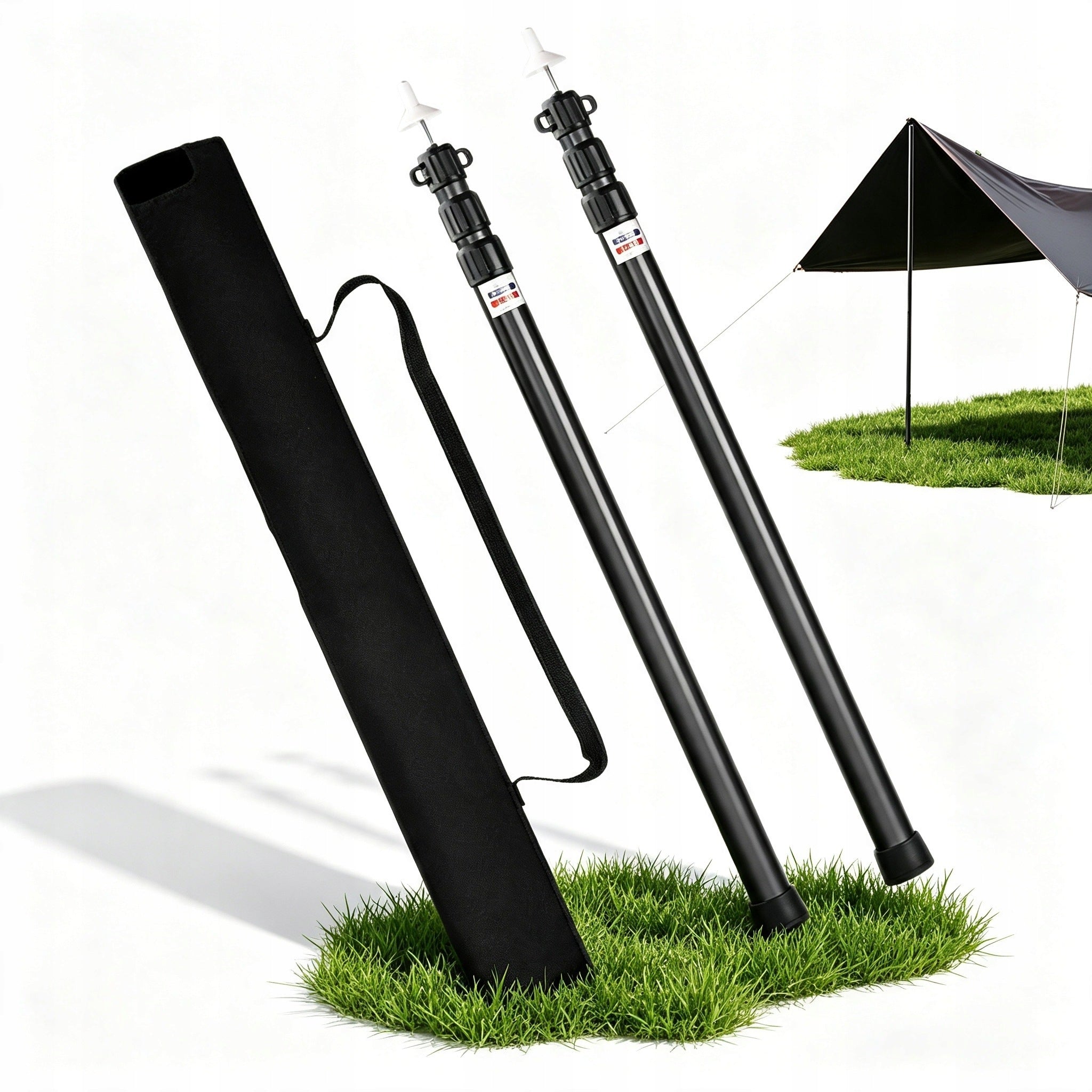 TENT RODS 2 PCS ALUMINUM ADJUSTABLE 95-230CM STABLE FOR ROOFING