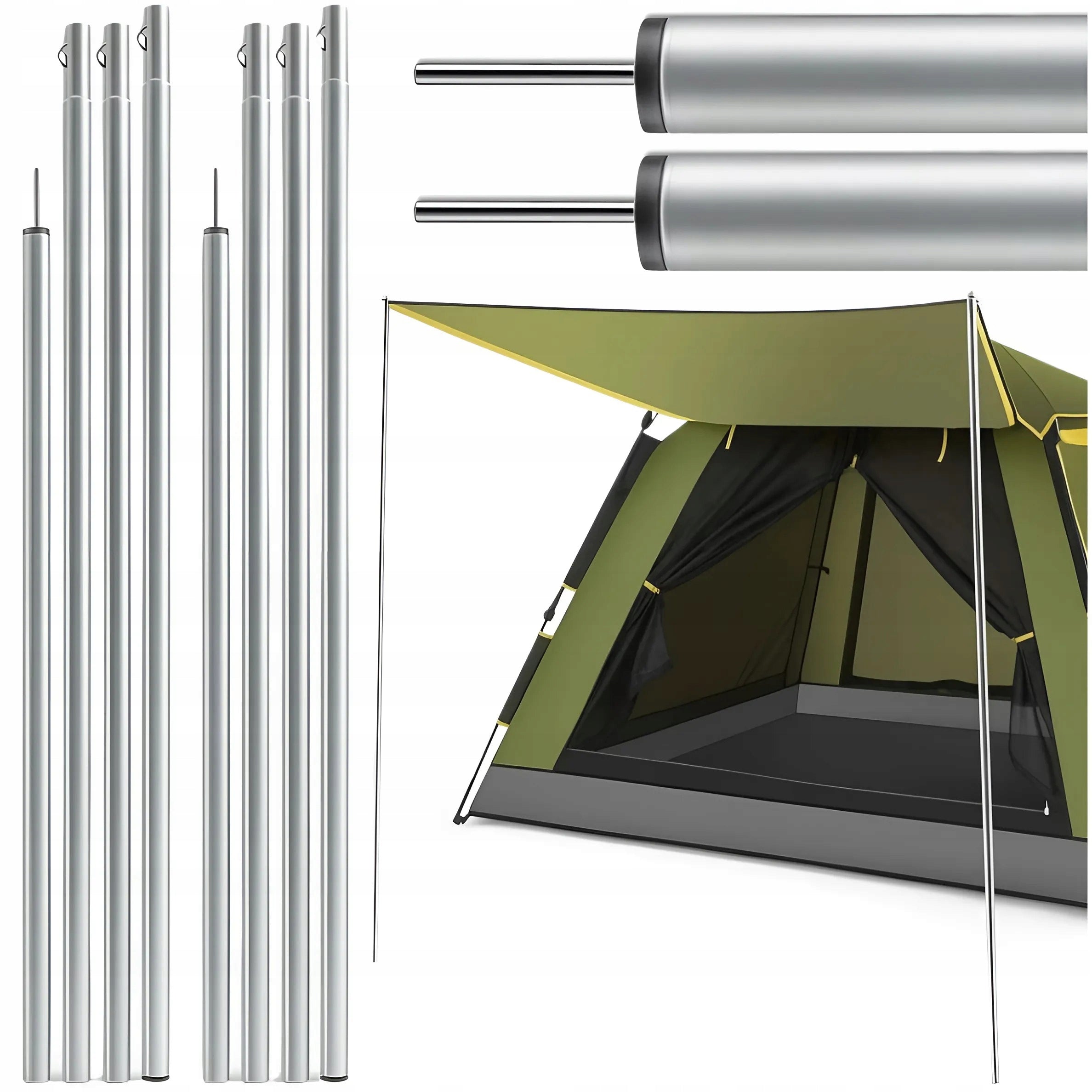 TENT RODS ADJUSTABLE BARS POSTS FOR TARPAULIN SET 90-230CM 2PCS