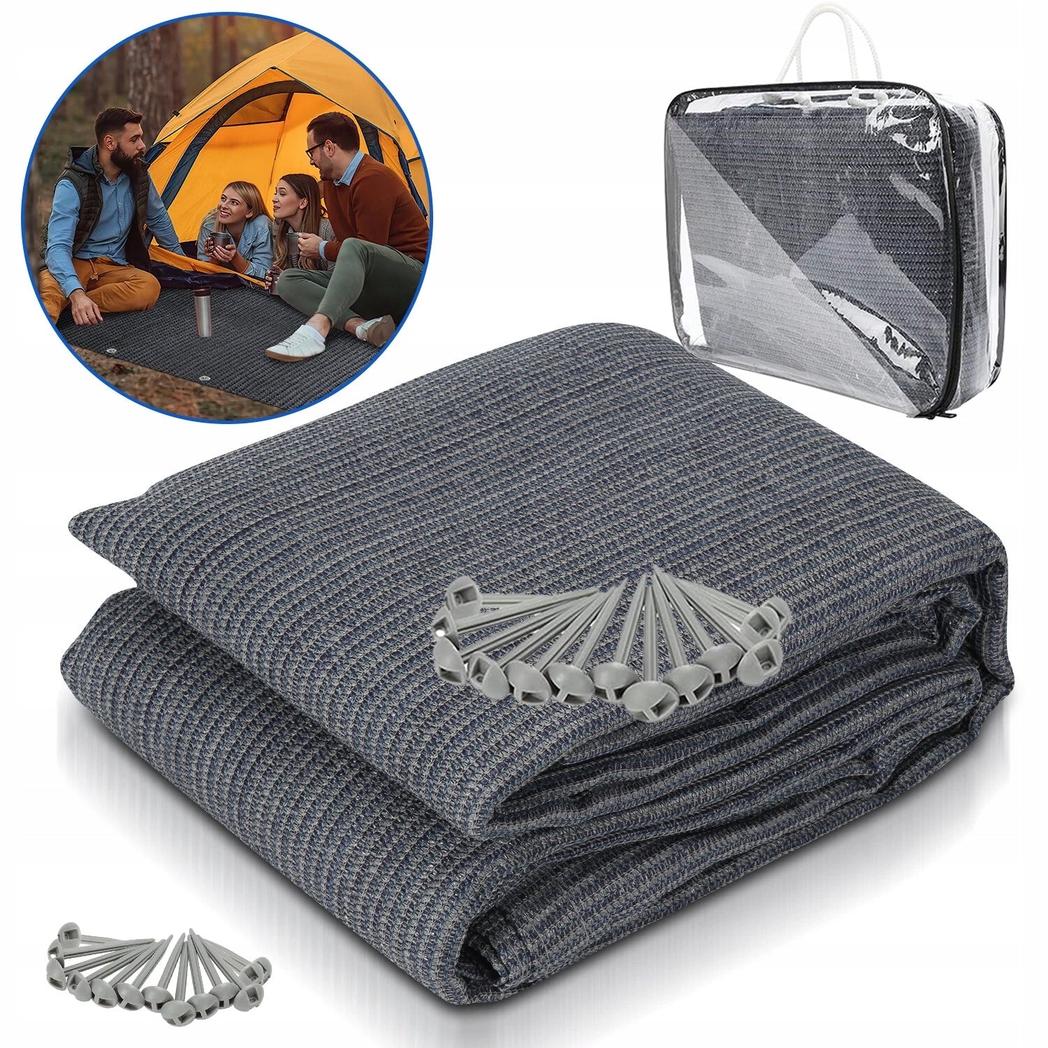 TENT RUG LARGE GARDEN CAMPING TARPAULIN 3x2,5M + BAG