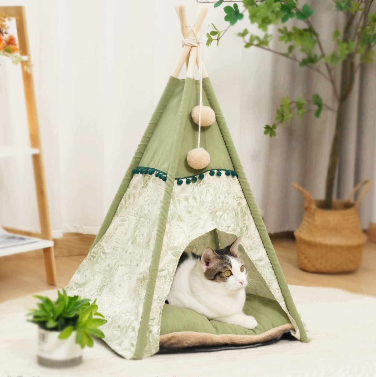 TENT TIPI FOR DOG AND CAT BED HOUSE BOHO + PILLOW Brand no brand