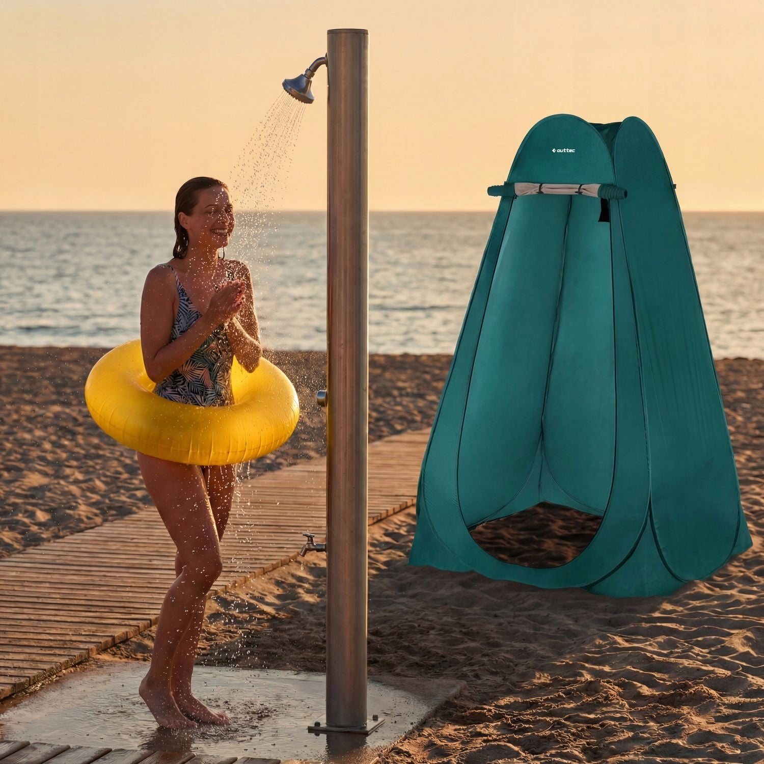 TENT TOILET SHOWER CHANGING ROOM COVER PORTABLE CAMPING OUTTEC Color blue
