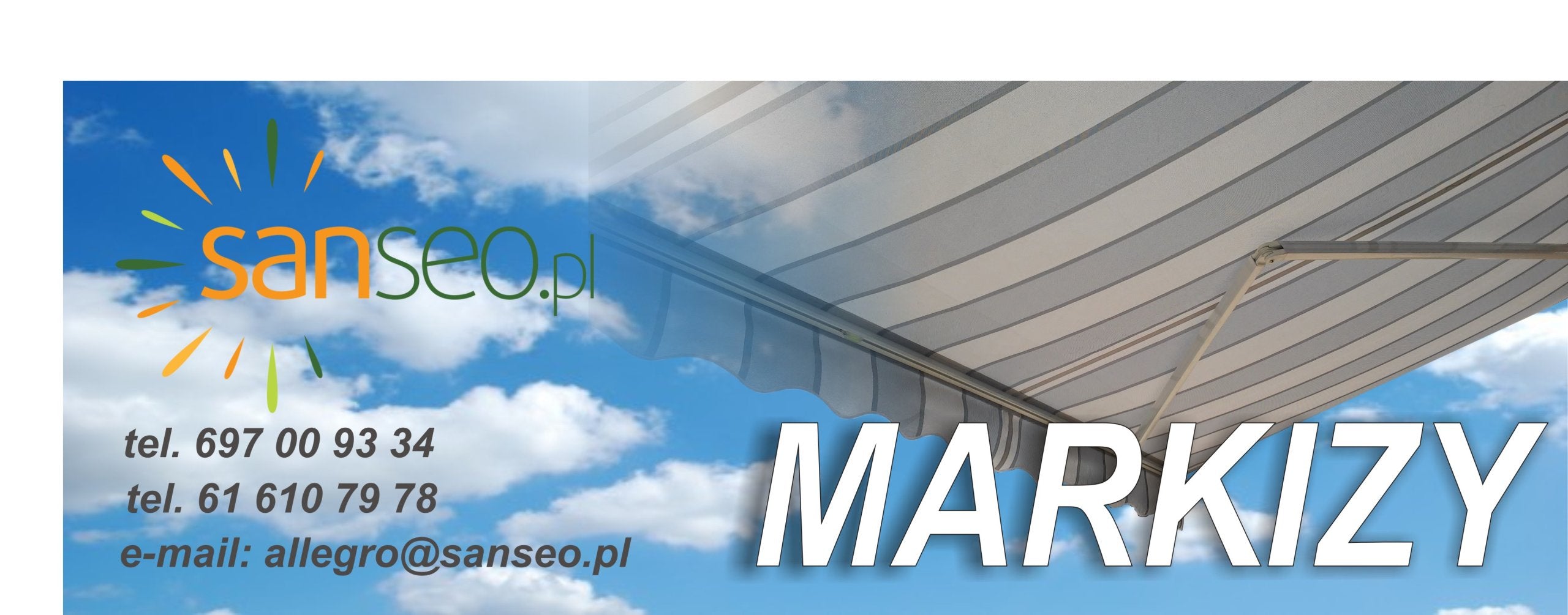 TERRACE AWNING SanSeo Eco 400x300 beige smooth Product width 300 cm