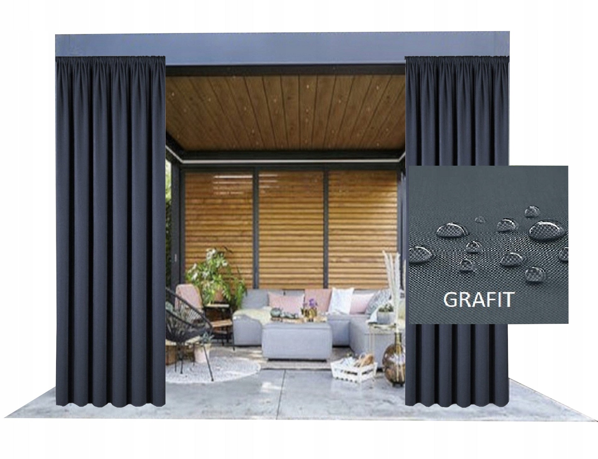 TERRACE CURTAINS 155 X 220 CM GARDEN GAZEBO