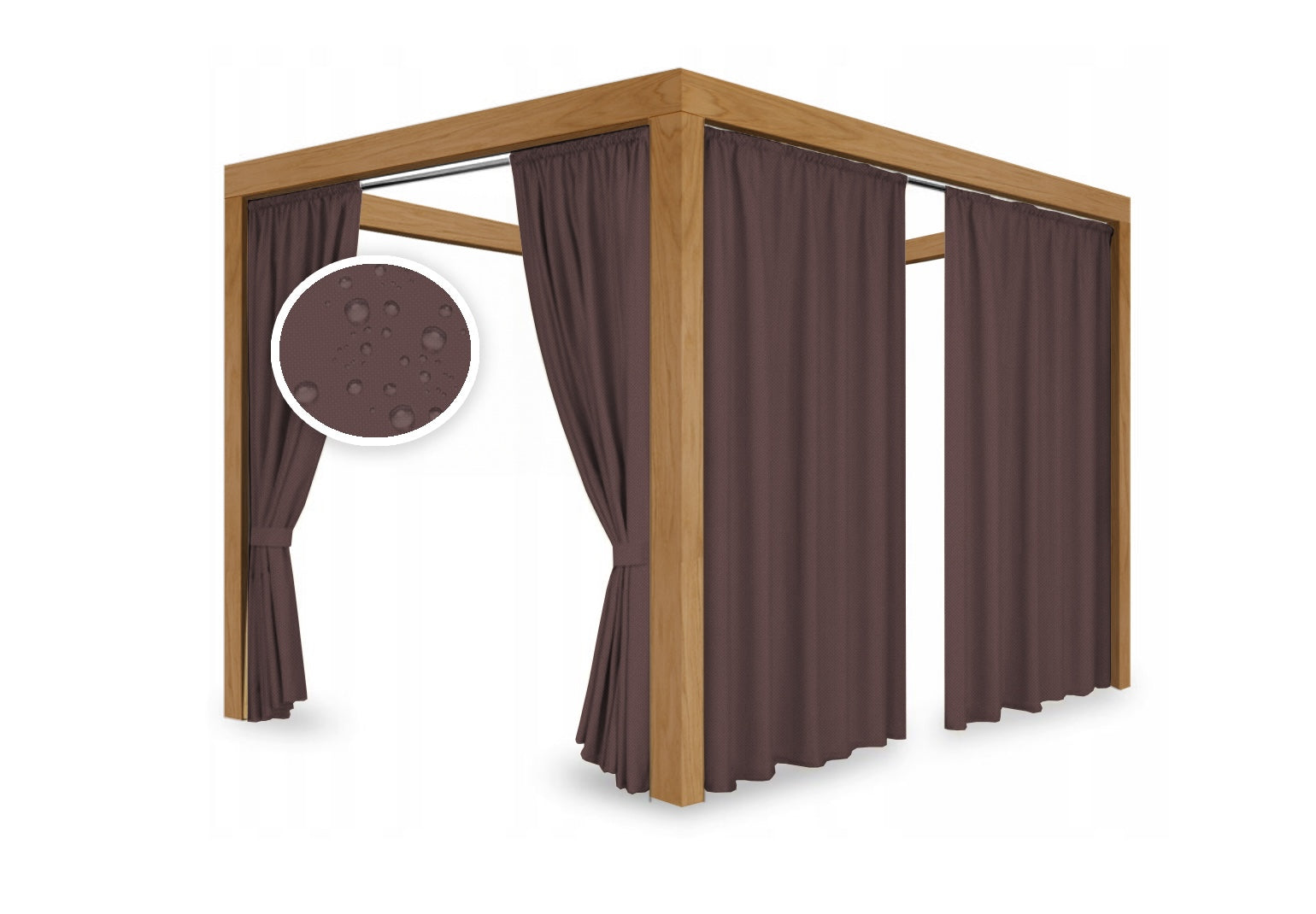 TERRACE CURTAINS 155x220 GARDEN CURTAIN WITH TUNNEL WATERPROOF