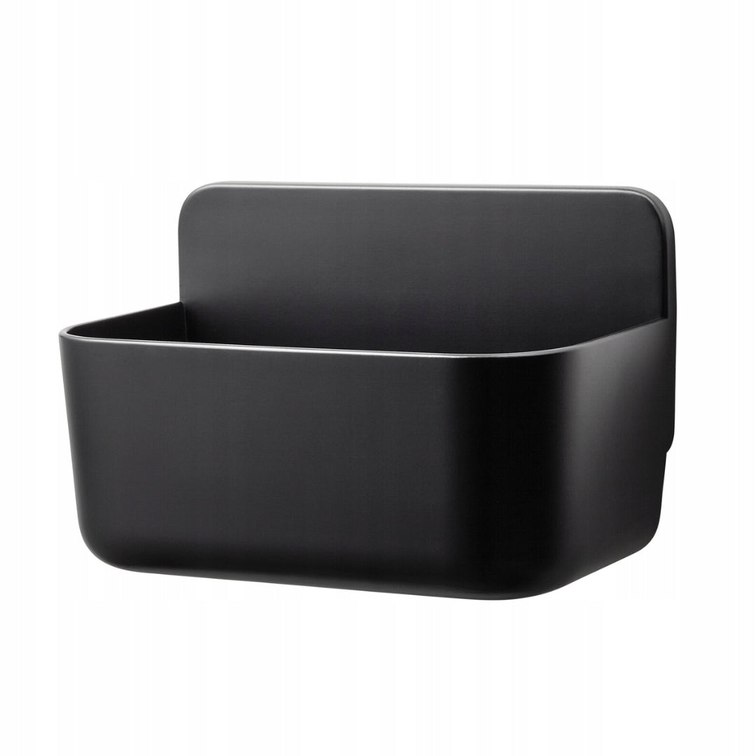 TESA LAVAA Wall shelf hanging self-adhesive basket for cabin black mat
