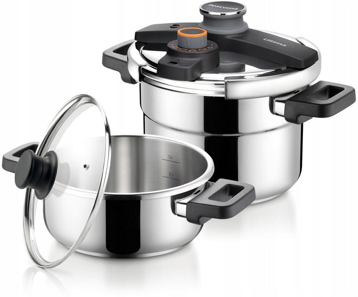 TESCOMA PRESSURE COOKER 4+6 L STEEL PRESSURE POT Brand Tescoma