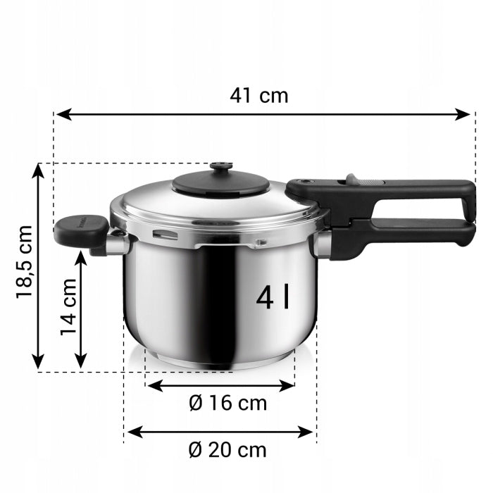 TESCOMA PRESSURE COOKER POT STEEL INDUCTION GRANDFCHEF 4 L Packaging status original