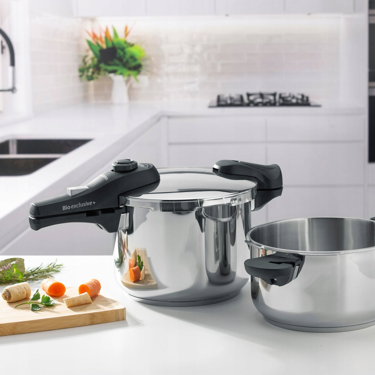 TESCOMA PRESSURE COOKER PRESSURE POT SET OF 4+6 L Brand Tescoma
