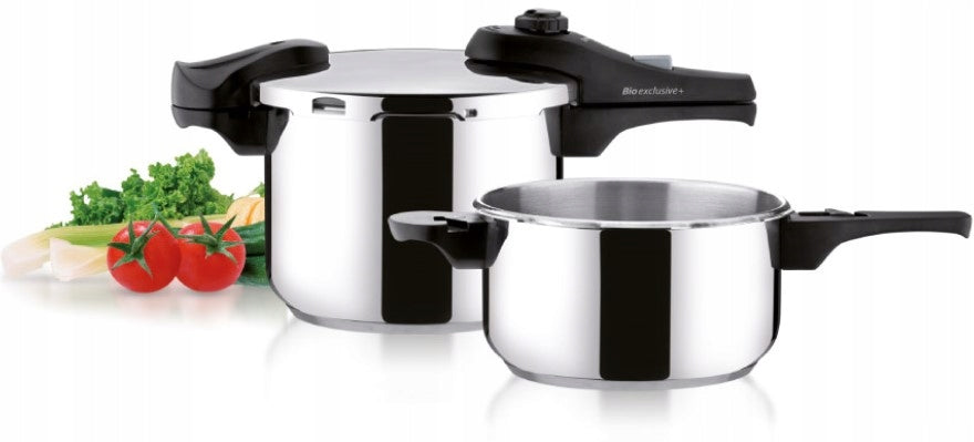 TESCOMA PRESSURE COOKER PRESSURE POT SET OF 4+6 L Packaging status original