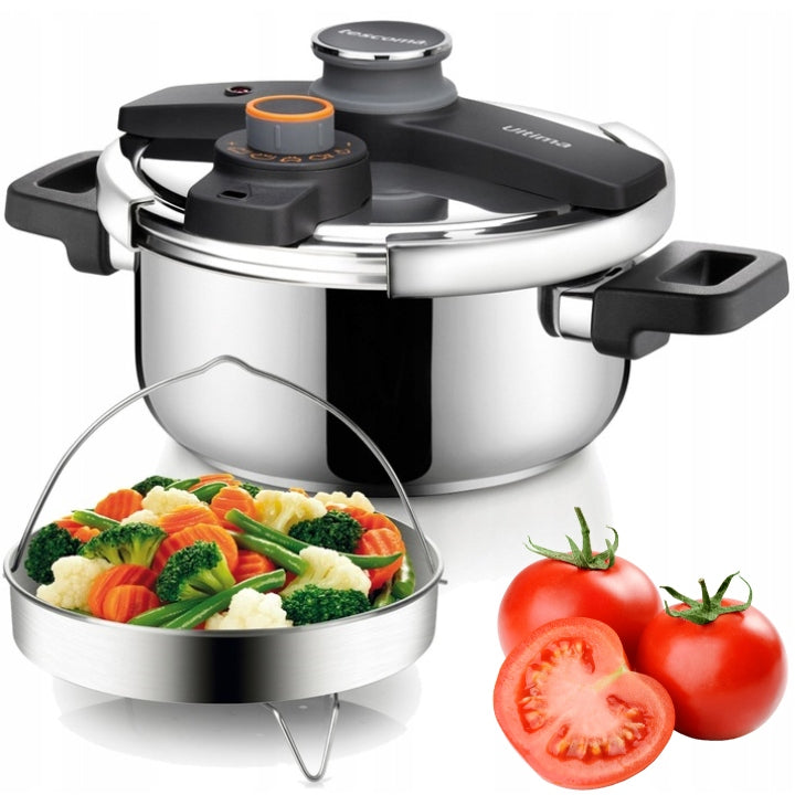 TESCOMA PRESSURE COOKER STEEL POT 4 L