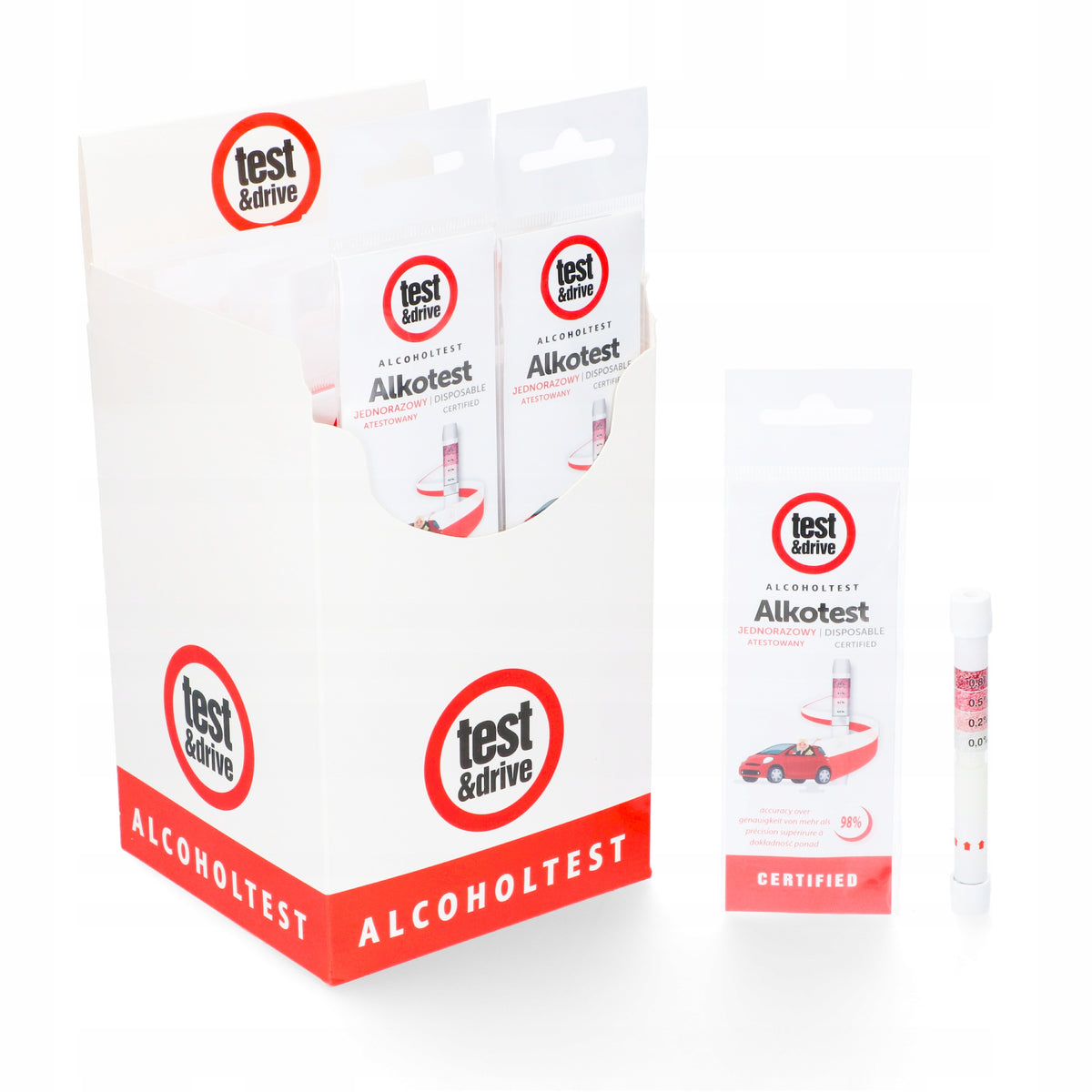 TEST AND DRIVE Disposable breathalyzer FOIL SOBER MORNING ALKOTEST 10 PIECES Manufacturer code 5906874789087