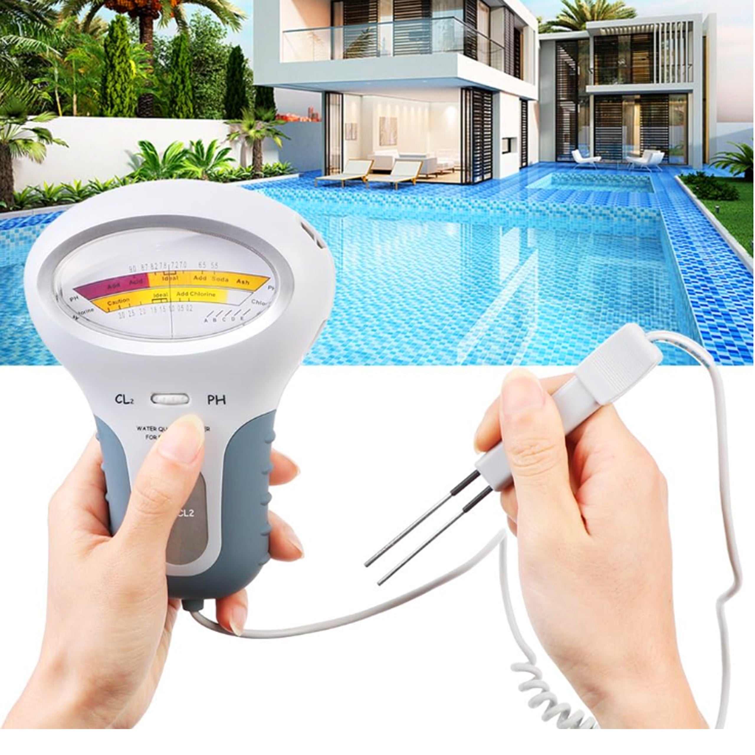 TESTER WATER METER POOL Jaccuzi AQUARIUM CL2 PH CHLORINE PH-METER quality Brand Fotorob
