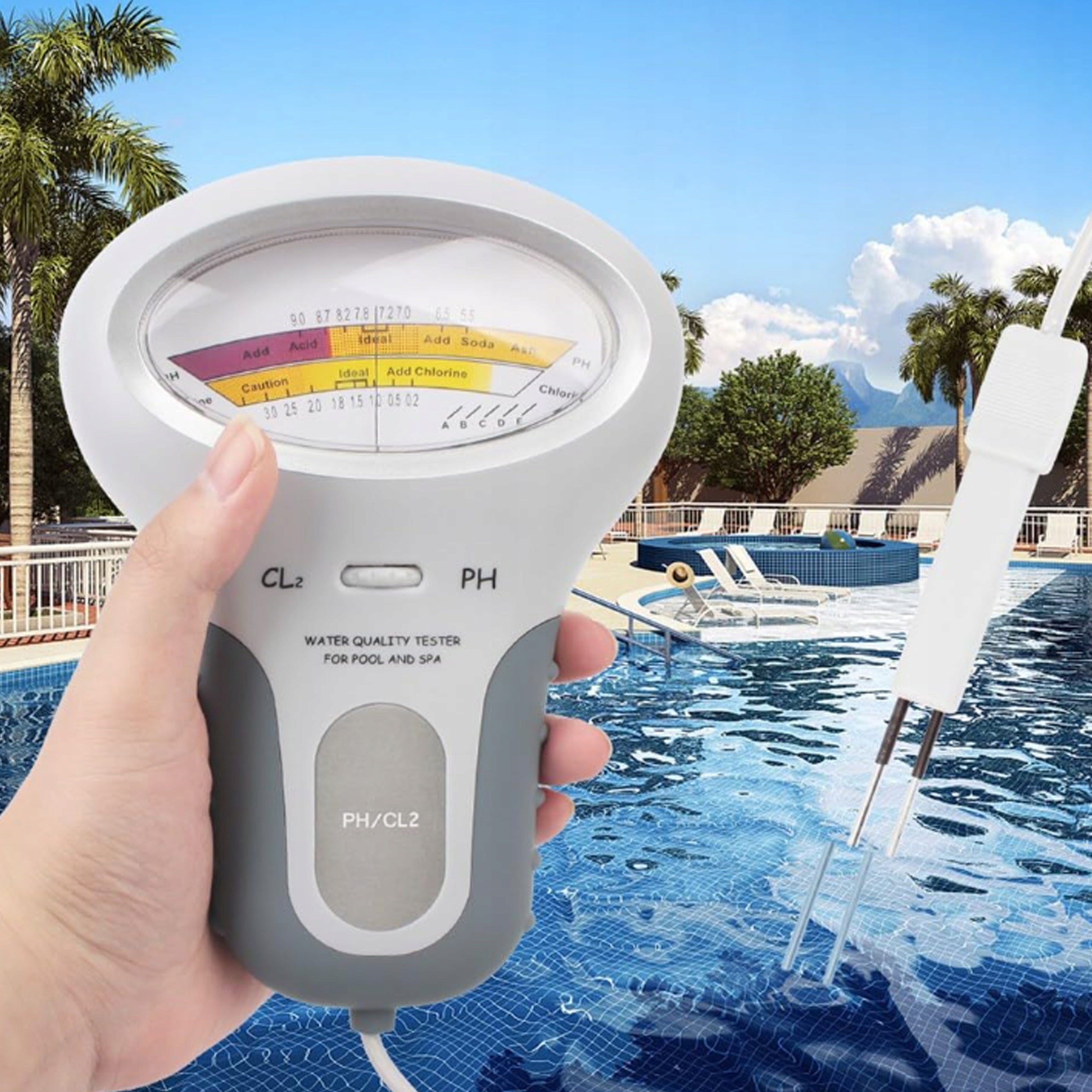 TESTER WATER METER POOL Jaccuzi AQUARIUM CL2 PH CHLORINE PH-METER quality EAN (GTIN) 5907419672437