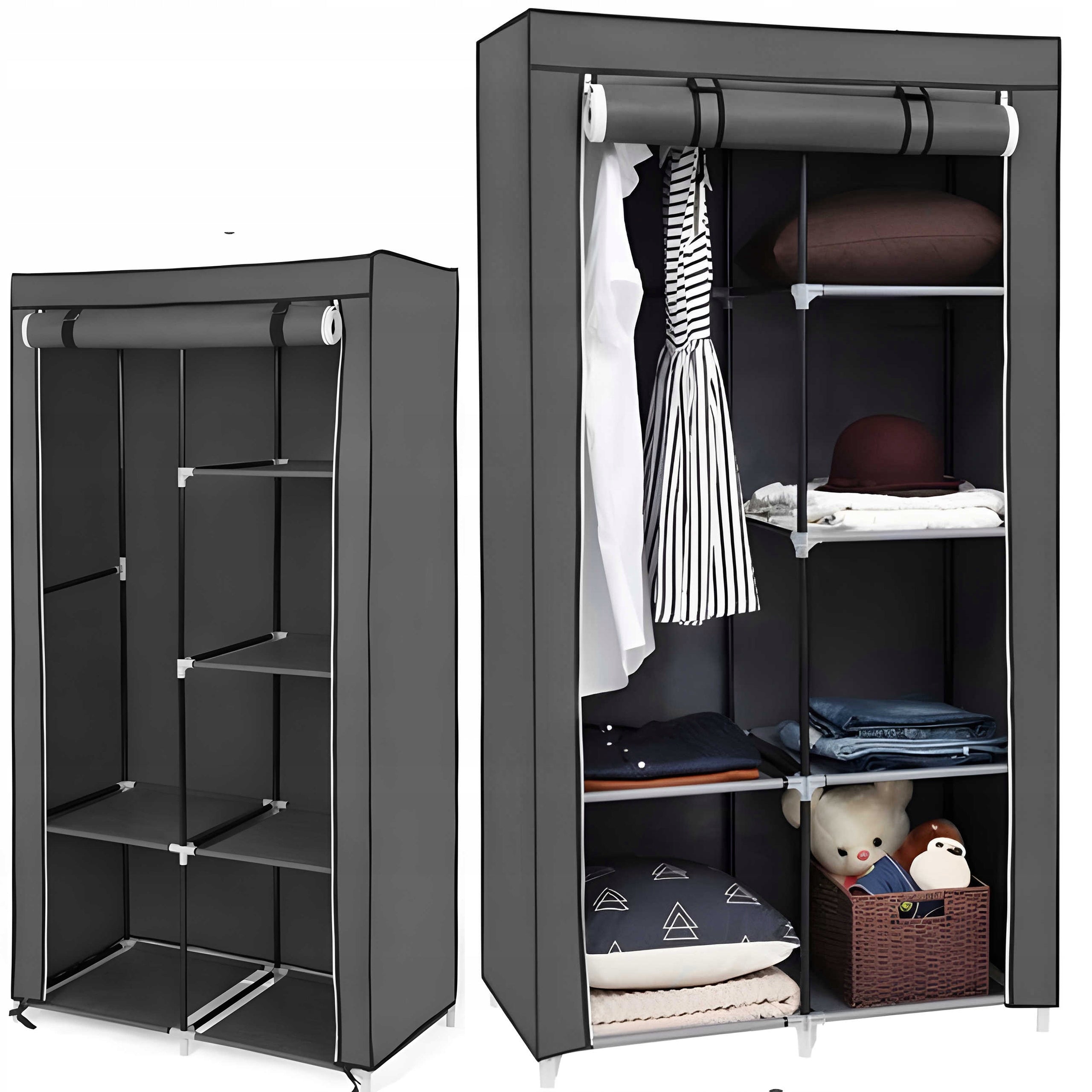 TEXTILE WARDROBE MATERIAL FOLDING ORGANIZER CABINET BOOKCASE LARGE XXL Manufacturer code Szafa modułowa półki pojemna szafka