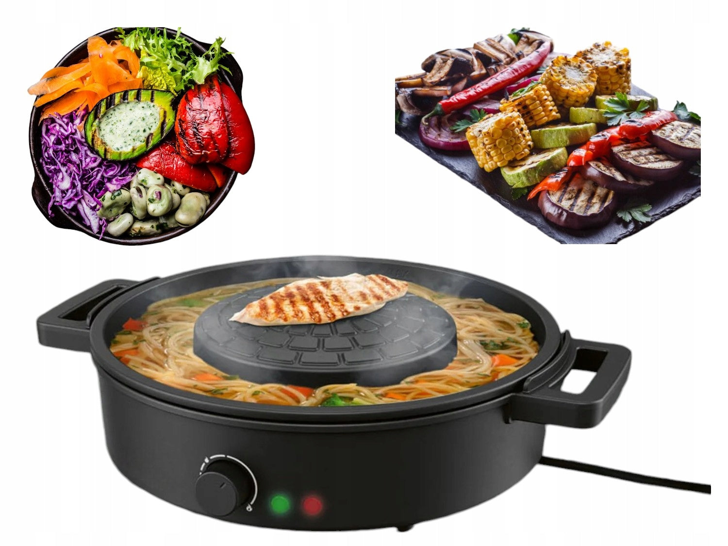 THAI GRILL ELECTRIC PAN TABLE POT HOT POT 2in1 Packaging status original