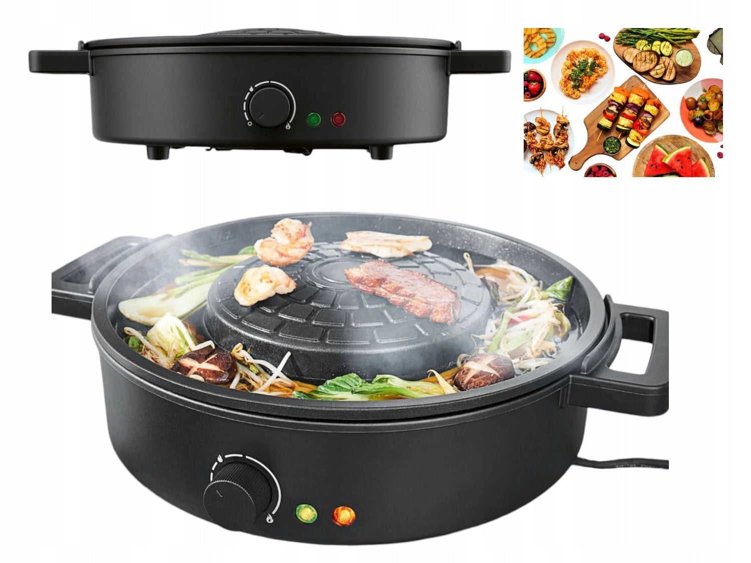 THAI GRILL ELECTRIC PAN TABLE POT HOT POT 2in1 Product width 43 cm