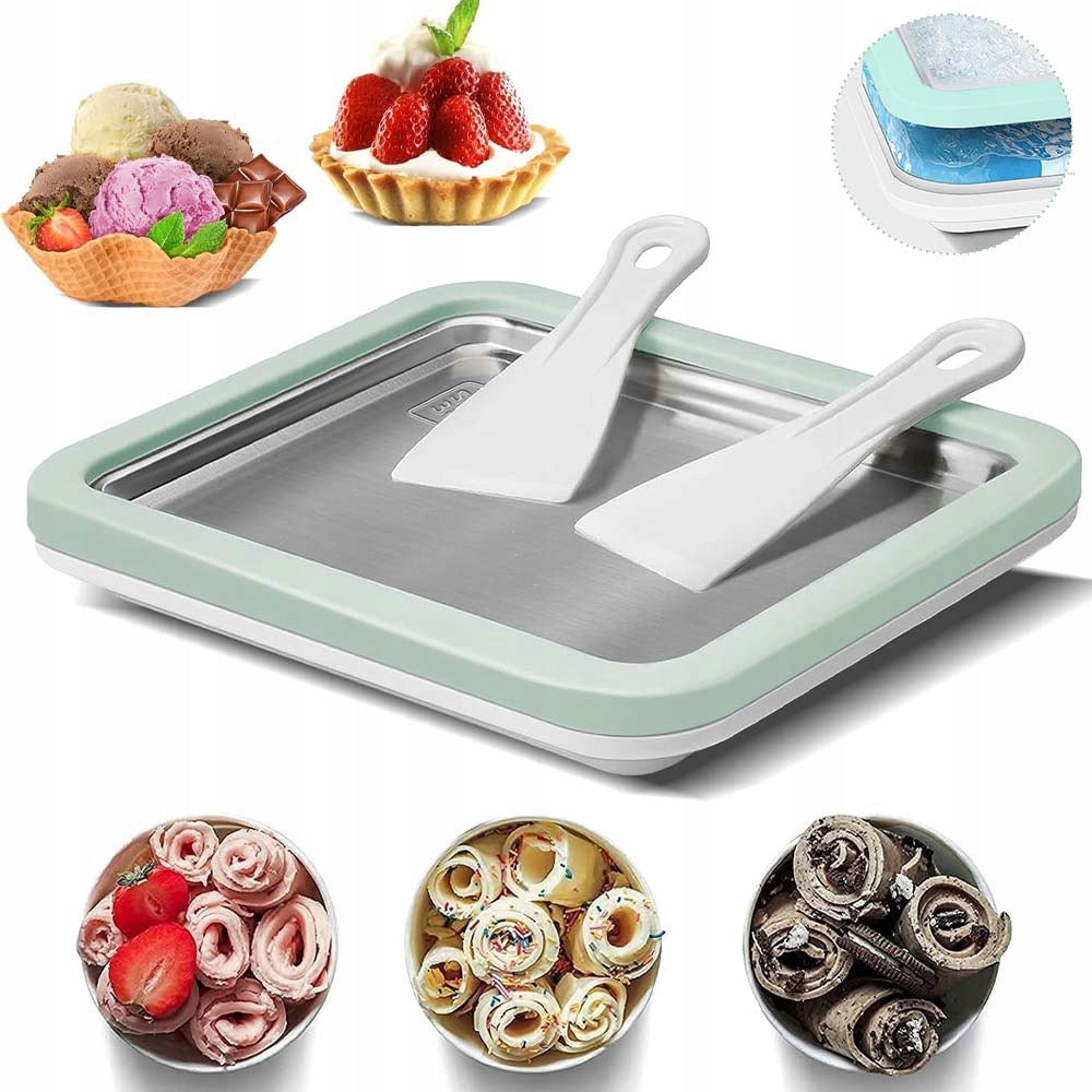 THAI ICE CREAM MACHINE ROLL TRAY SET OF 2 SPATULAS XXL Manufacturer code 5908049812927