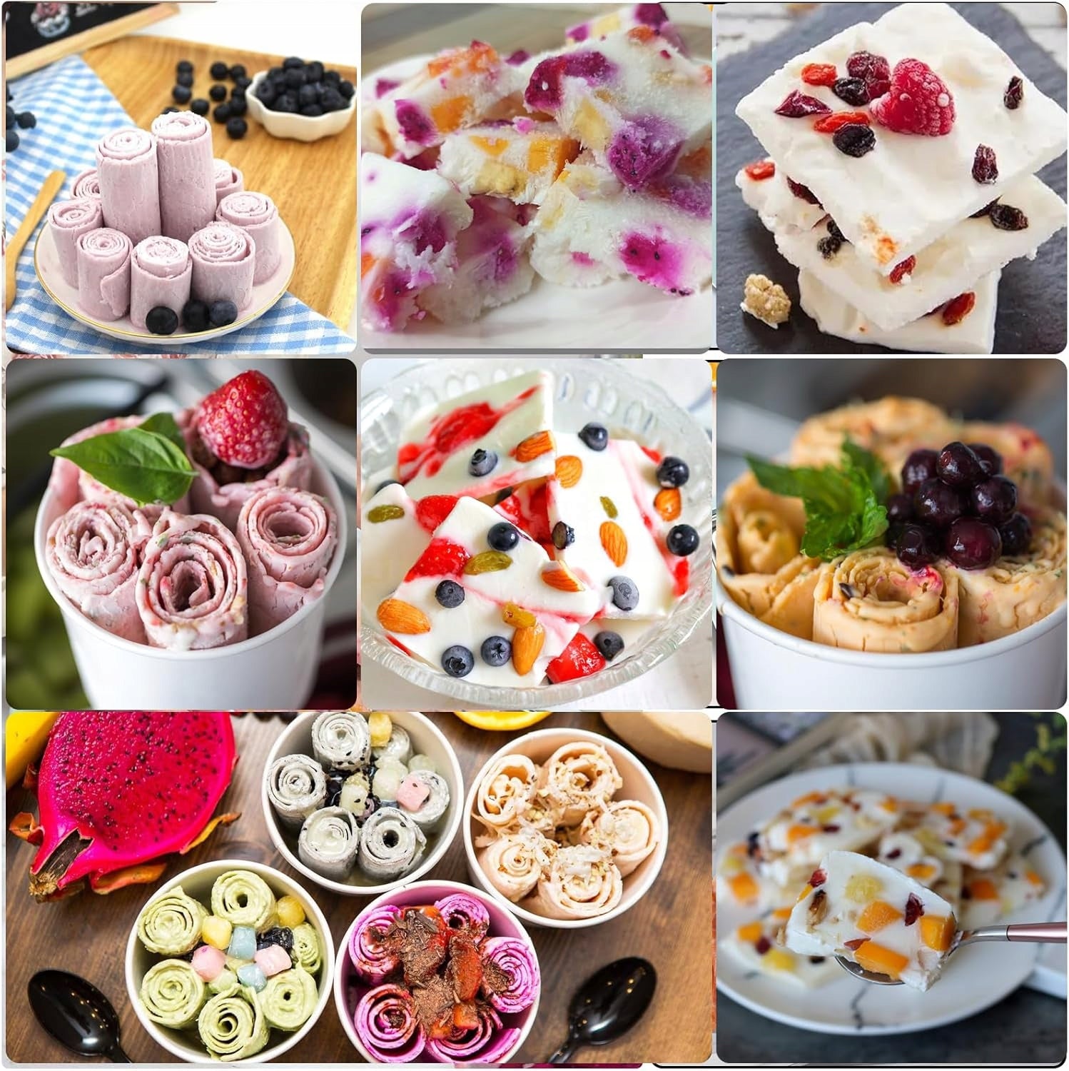 THAI ICE CREAM MACHINE TRAY HOMEMADE THAI ICE CREAM WHITE PINK Brand no brand