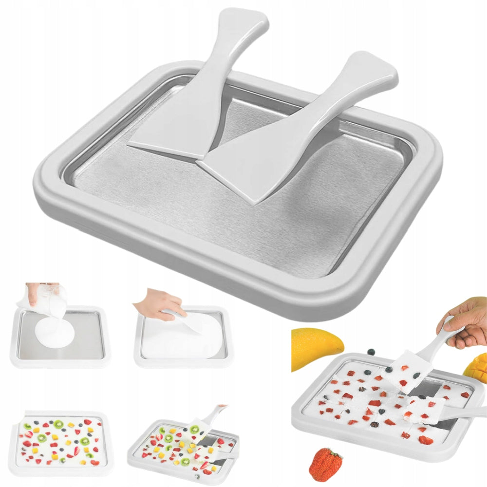 THAI ICE CREAM MAKING MACHINE FREEZING PLATE TRAY