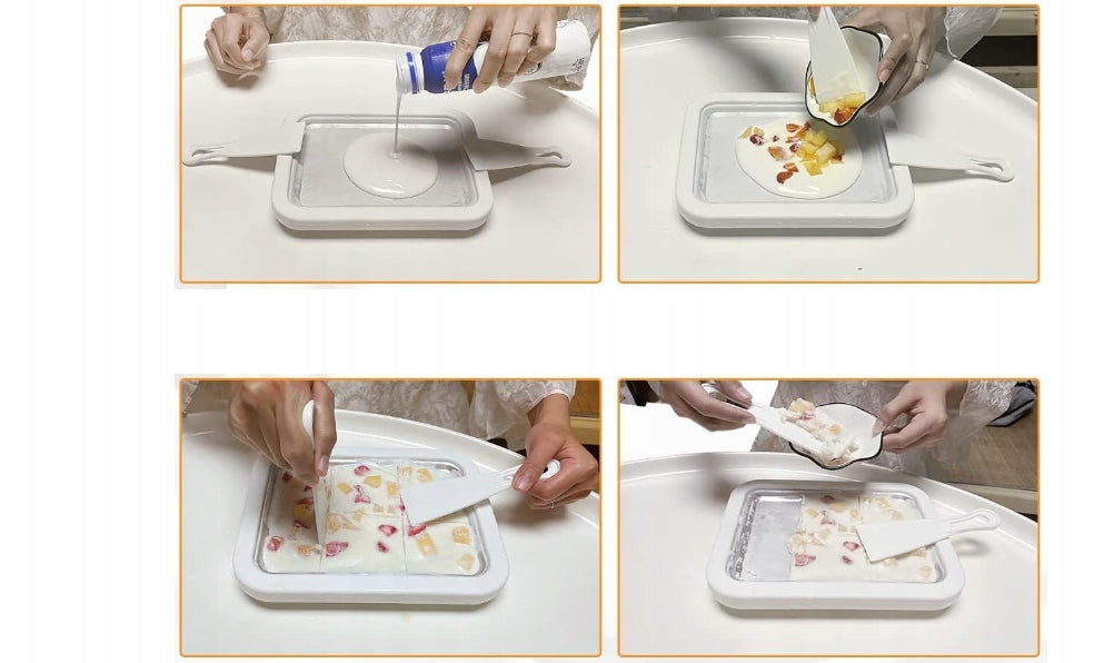 THAI ICE CREAM MAKING MACHINE ICE CREAM BOARD THAI ICE CREAM GIFT LARGE Dominant color white