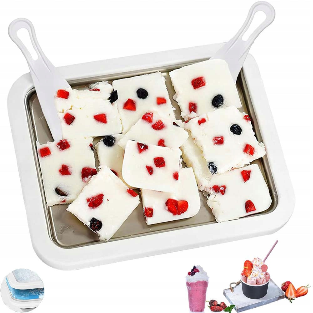 THAI ICE CREAM MAKING MACHINE SET THAI STAINLESS ICE CREAM MAKER