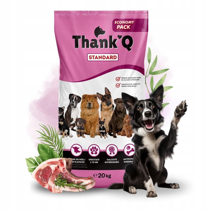 THANK'Q Standard Lamb Flavoured Dry Dog Food with Vitamins 20kg