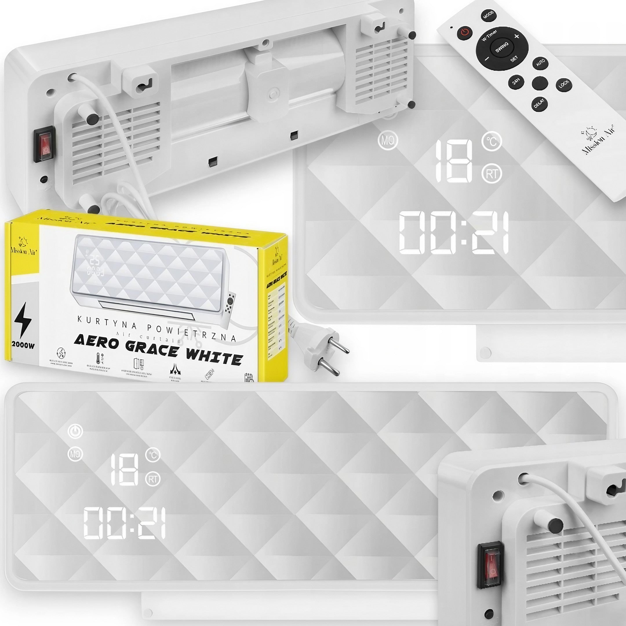 THE AIR CURTAIN HAS AERO POWERFUL ENERGY SAVING ELECTRIC HEATER 2000W