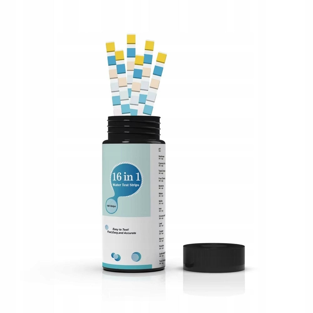 THE MOST ACCURATE TEST STRIPS FOR WATER QUALITY ANALYSIS UP TO 16 PARAMETERS!!! Capacity 1 l