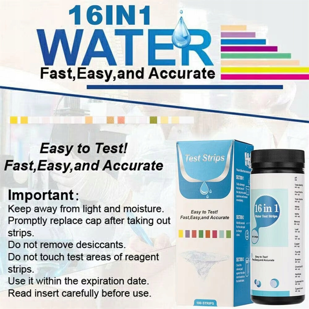 THE MOST ACCURATE TEST STRIPS FOR WATER QUALITY ANALYSIS UP TO 16 PARAMETERS!!! Customs tariff code 90278990