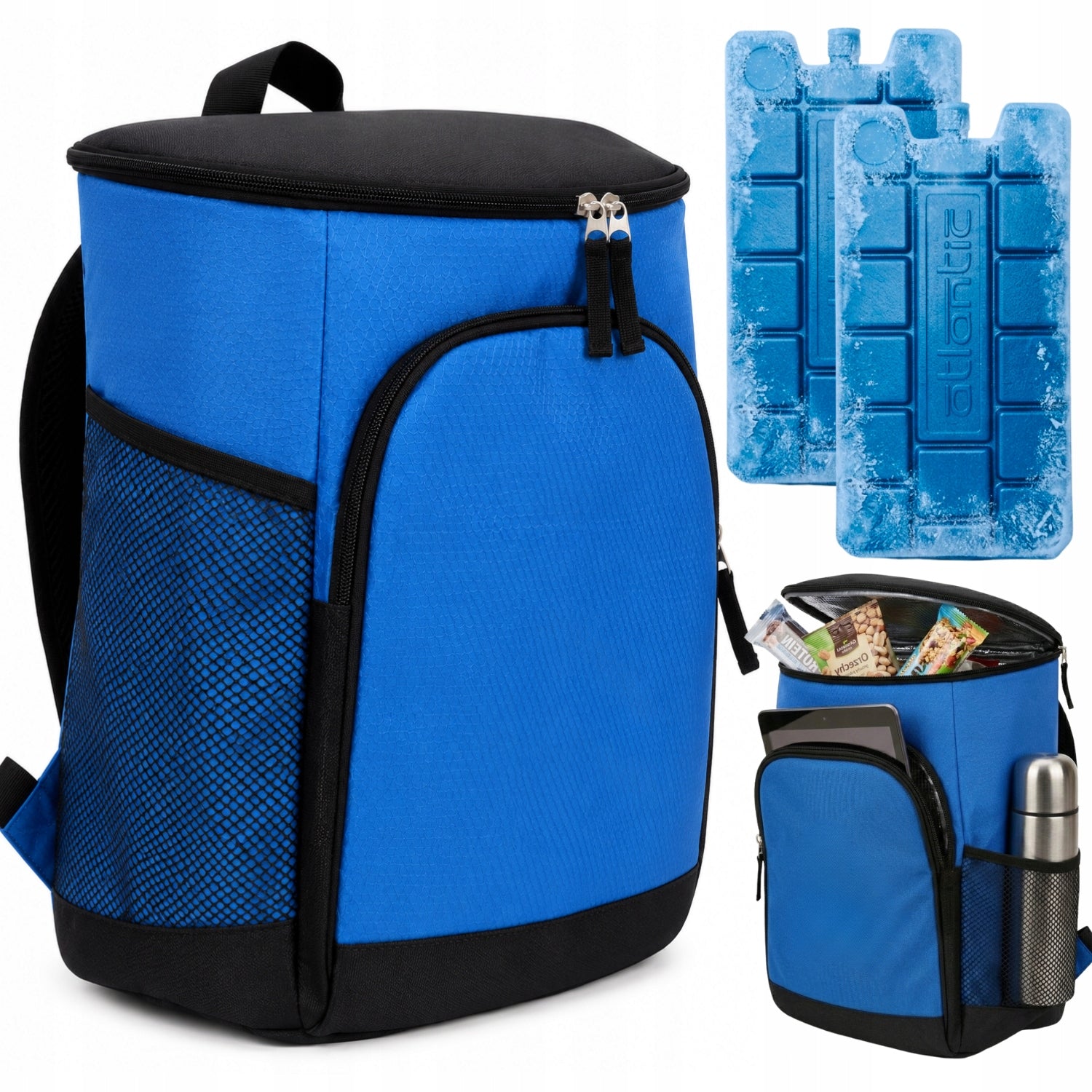 THERMAL BACKPACK HIKING FOOD BAG 2X COOLING INSERTS
