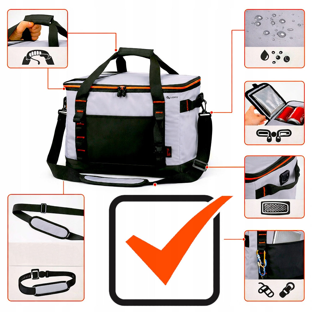 THERMAL BAG Large BEACH HIKING Fridge 20L + FLAP + BELT + CARTRIDGE Packaging status original