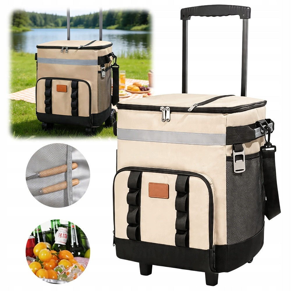 THERMAL BAG REFRIGERATOR PORTABLE COOLING BAG WITH GARDEN CAMPING CART