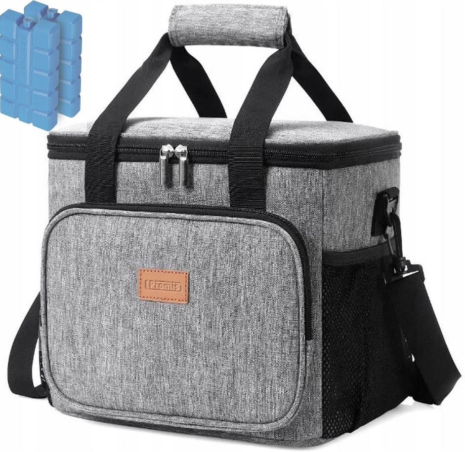 THERMAL BAG TL28 BEACH PICNIC TOURIST Fridge Large 28 L+INSERTS Color gray