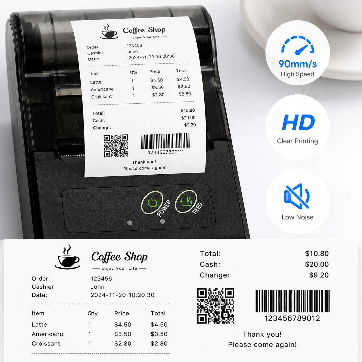 THERMAL BLUETOOTH 58MM WIRELESS RECEIPT PRINTER Manufacturer code XYF-25-291