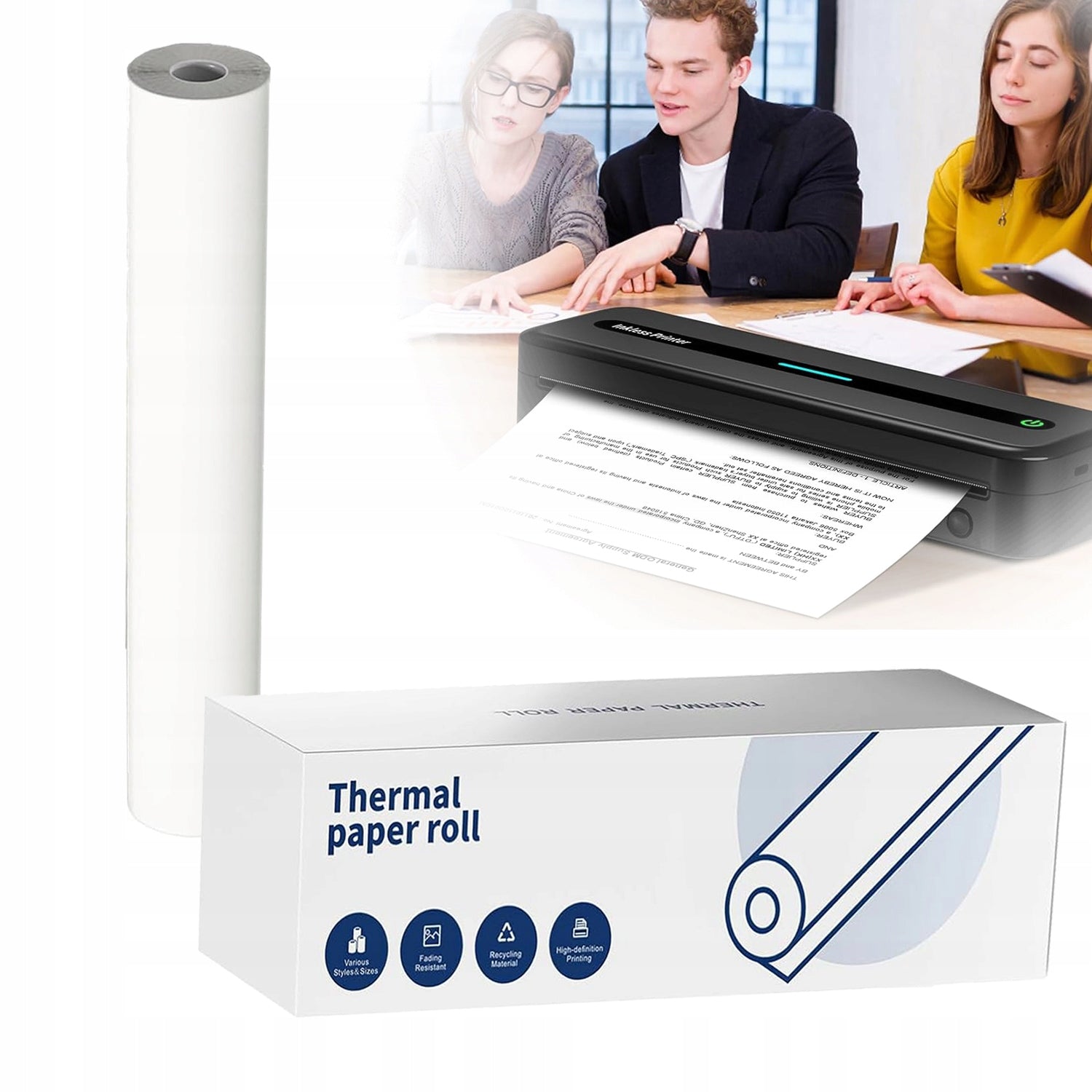 THERMAL PAPER 210mm 15m FOR PORTABLE PRINTER M08F PJ IN ROLL