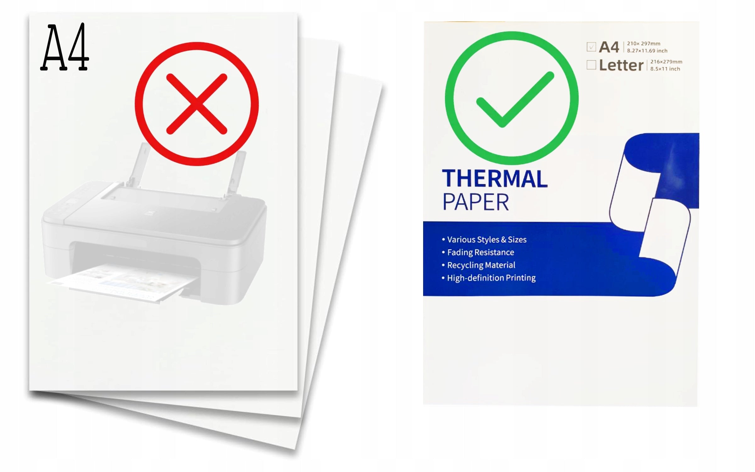 THERMAL PAPER A4 100 PCS FOR PORTABLE PRINTER M08F BROTHER PJ FOLDING Packaging status original