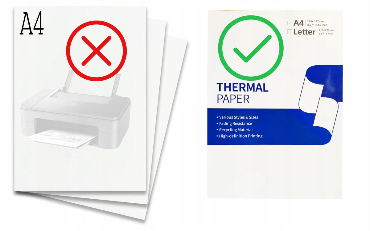 THERMAL PAPER A4 100 SHEETS FOR PORTABLE PRINTER M08F PJ DOUBLE-SIDED Packaging status original