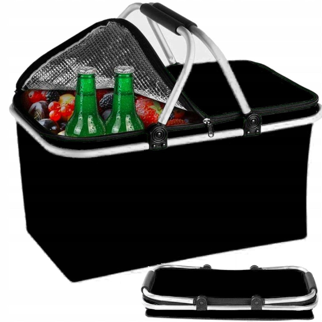 THERMAL PICNIC BASKET FOLDING TOURIST SHOPPING BASKET INSULATION
