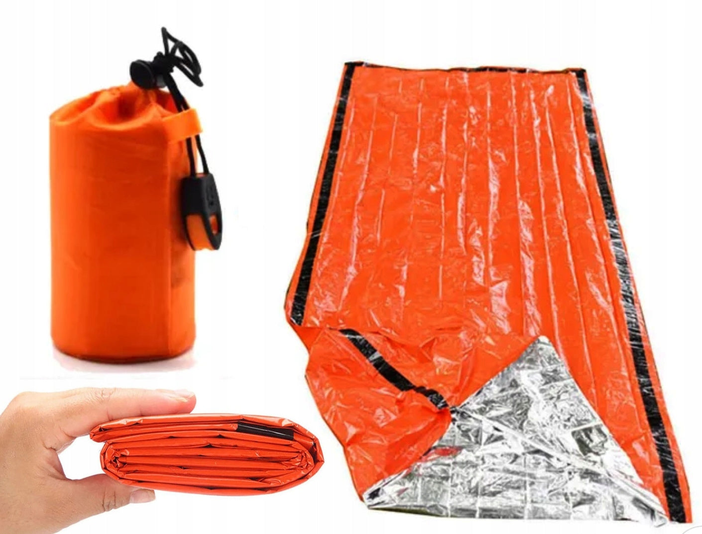 THERMAL RESCUE SLEEPING BAG XL EMERGENCY BLANKET WATERPROOF SURVIVAL