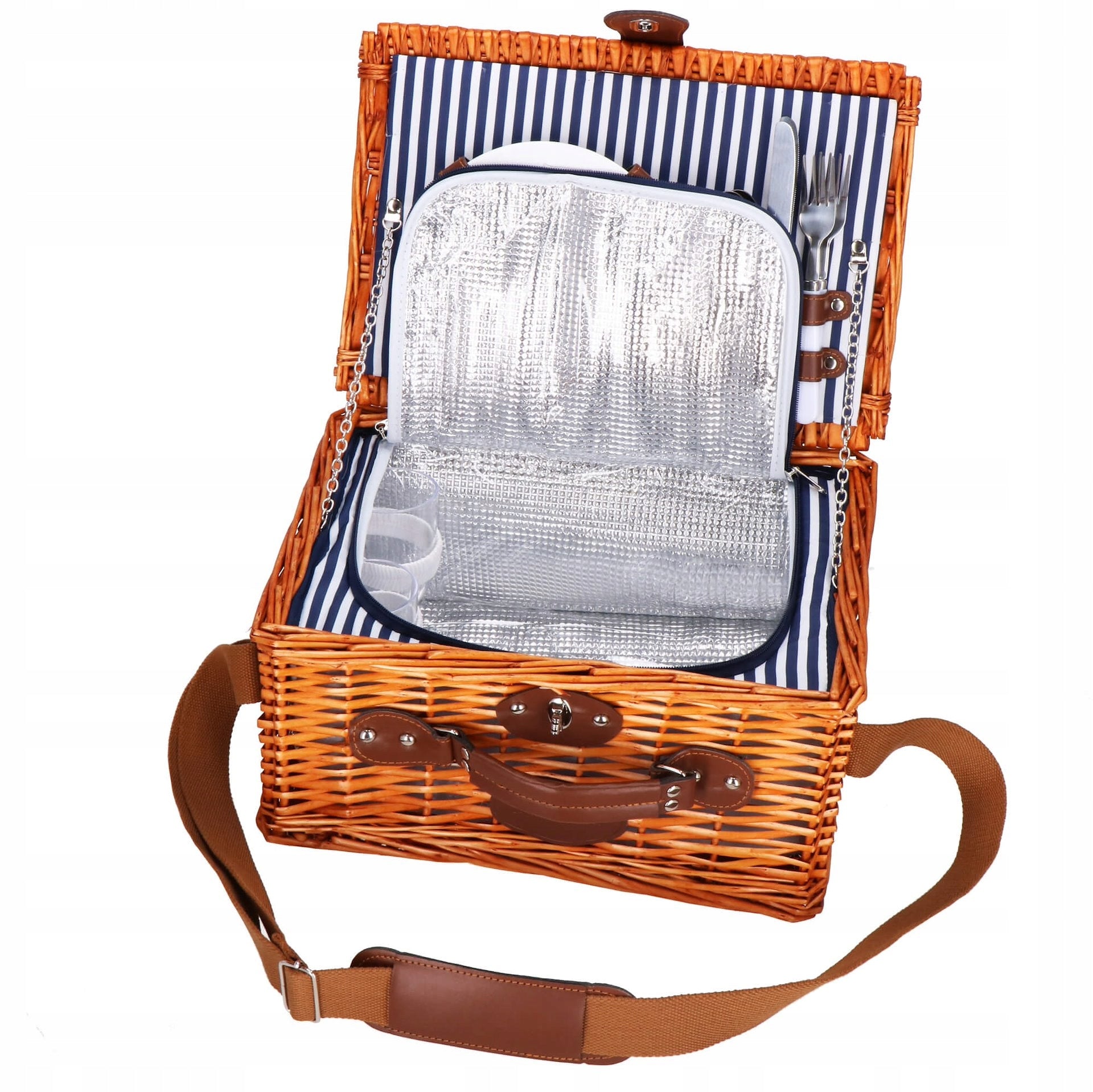 THERMAL WICKER PICNIC BASKET WITH EQUIPMENT PLATES FOR 2 PEOPLE PICNIC Manufacturer code CS0134