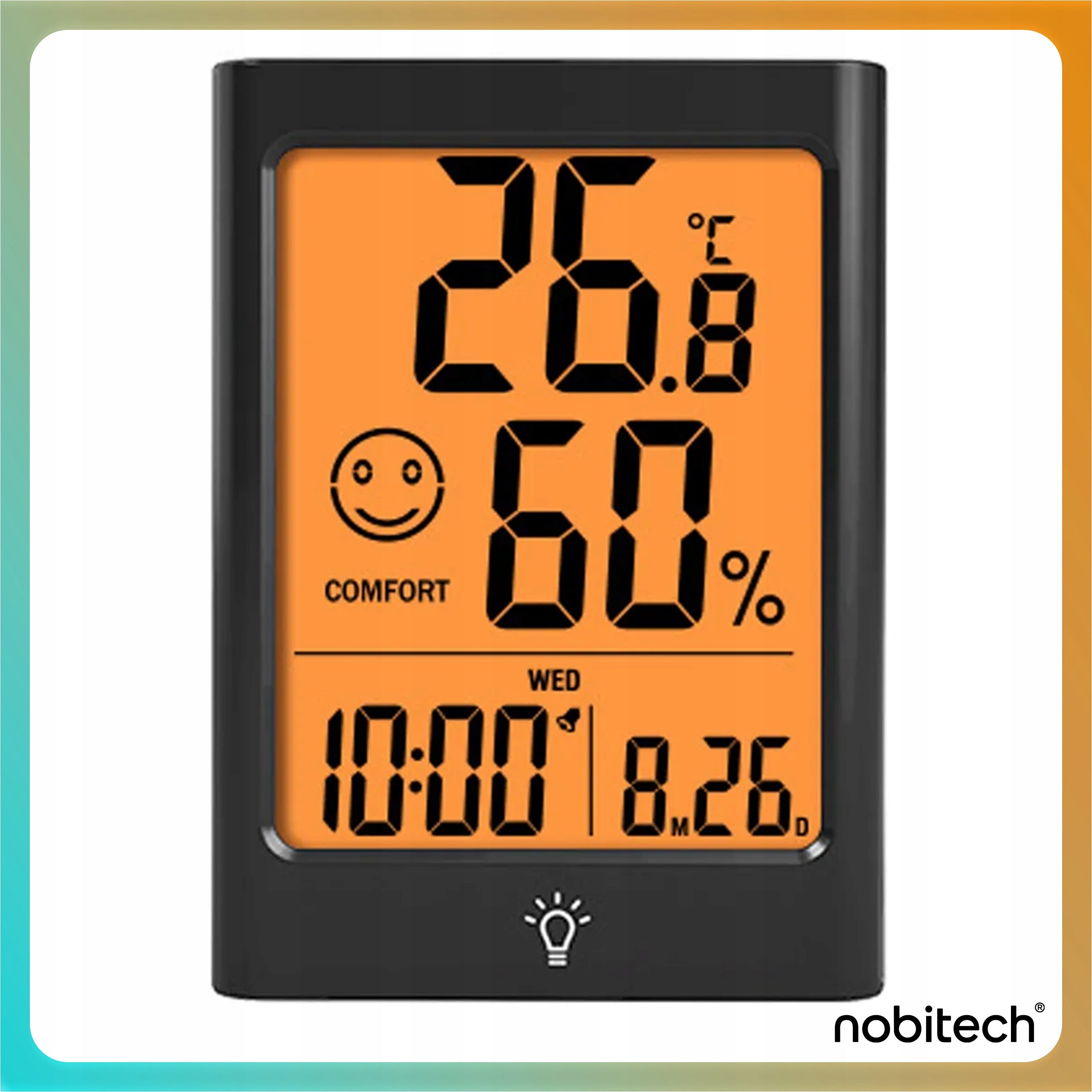 THERMOMETER ELECTRONIC WEATHER STATION CLOCK HYGROMETER METEO MAGNET ALARM Packaging status original