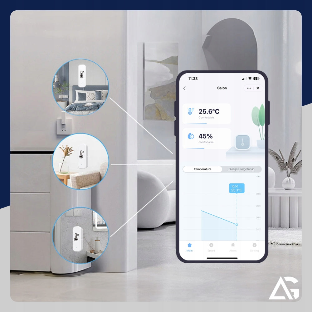 THERMOMETER HYGROMETER TEMPERATURE AND HUMIDITY SENSOR SMART WIFI APPLICATION Packaging status original