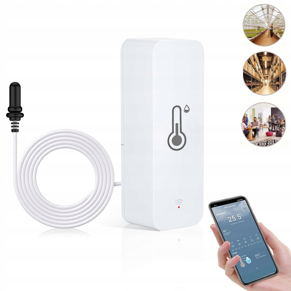 THERMOMETER TEMPERATURE AND HUMIDITY SENSOR WIFI 24h