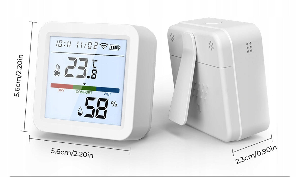 THERMOMETER Temperature sensor humid. WIFI TUYA LCD screen REPORTS EXCEL Manufacturer code SB519
